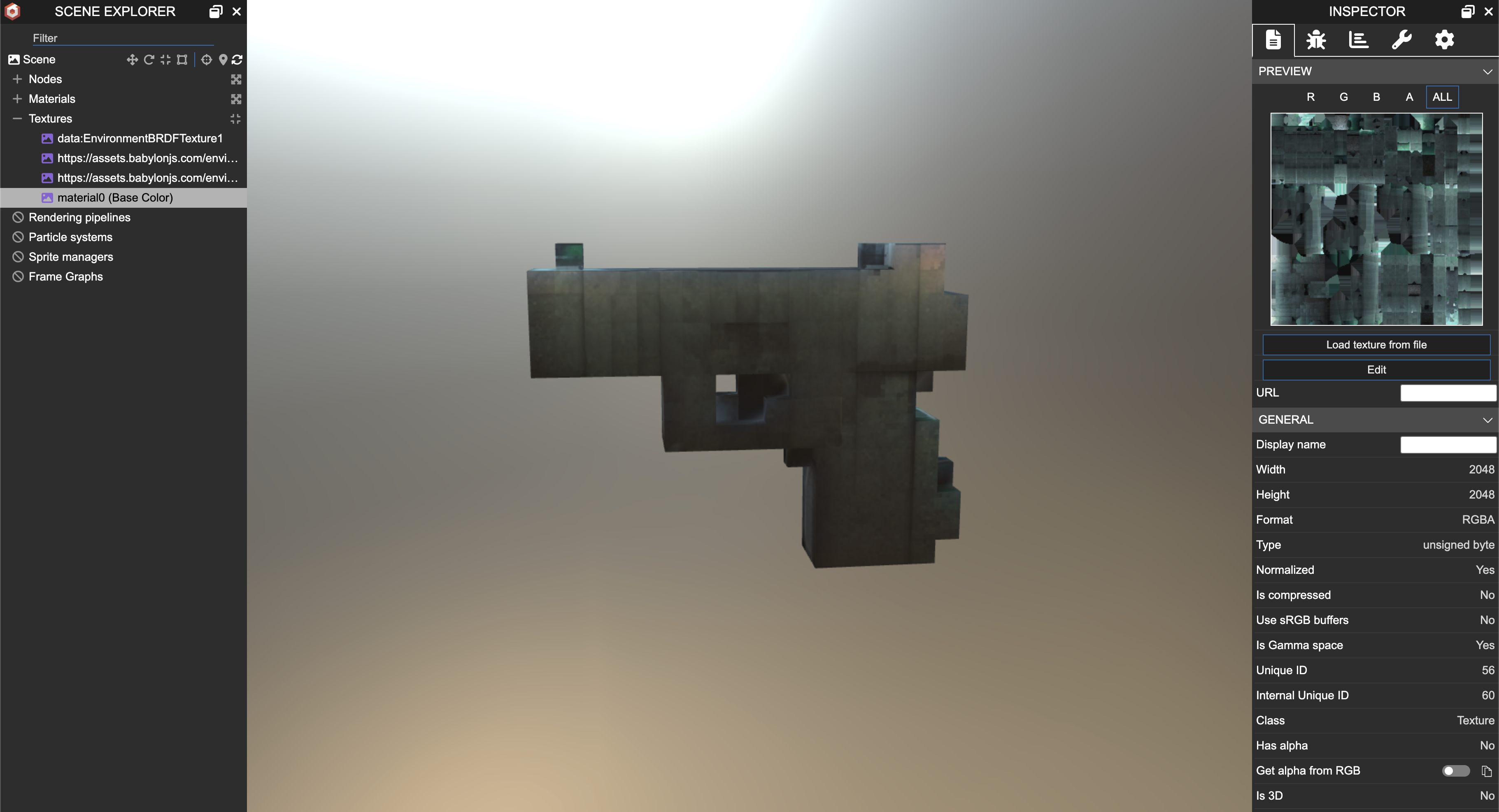Meshy Pixelart Handgun