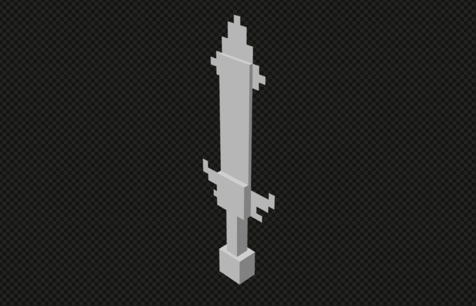 Sword Clay Render Front
